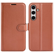 Samsung Galaxy S24 FE Hoesje - MobyDefend Kunstleren Wallet Book Case (Sluiting Voorkant) - Bruin