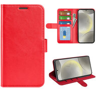 Samsung Galaxy S24 FE Hoesje - MobyDefend Wallet Book Case (Sluiting Achterkant) - Rood