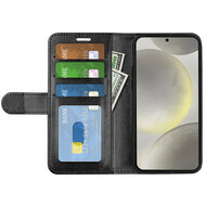 Samsung Galaxy S24 FE Hoesje - MobyDefend Wallet Book Case (Sluiting Achterkant) - Zwart