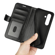 Samsung Galaxy S24 FE Hoesje - MobyDefend Wallet Book Case (Sluiting Achterkant) - Zwart