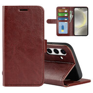 Samsung Galaxy S24 FE Hoesje - MobyDefend Wallet Book Case (Sluiting Achterkant) - Bruin