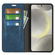 Samsung Galaxy S24 FE Hoesje - Luxe Wallet Bookcase (Magnetische Sluiting) - Blauw