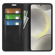 Samsung Galaxy S24 FE Hoesje - Luxe Wallet Bookcase (Magnetische Sluiting) - Zwart