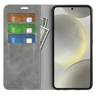 Samsung Galaxy S24 FE Hoesje - Luxe Wallet Bookcase (Magnetische Sluiting) - Grijs