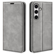 Samsung Galaxy S24 FE Hoesje - Luxe Wallet Bookcase (Magnetische Sluiting) - Grijs