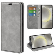 Samsung Galaxy S24 FE Hoesje - Luxe Wallet Bookcase (Magnetische Sluiting) - Grijs