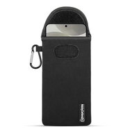 Hoesje voor Samsung Galaxy S24 - MobyDefend Neopreen Pouch Met Karabijnhaak - Insteekhoesje - Riemlus Hoesje - Zwart