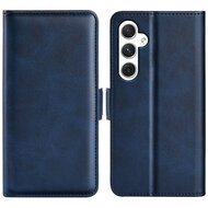 Samsung Galaxy S24 Hoesje - MobyDefend Luxe Wallet Book Case (Sluiting Zijkant) - Blauw