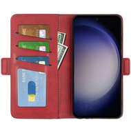 Samsung Galaxy S24 Hoesje - MobyDefend Luxe Wallet Book Case (Sluiting Zijkant) - Rood