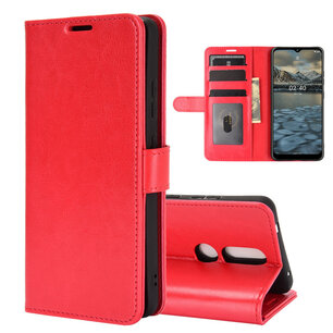 Nokia 2.4 Hoesje - MobyDefend Wallet Book Case (Sluiting Achterkant) - Rood