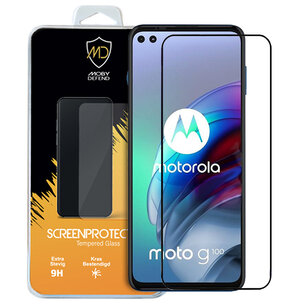 Motorola Moto G100 screenprotector - MobyDefend Screensaver Met Zwarte Randen - Gehard Glas 