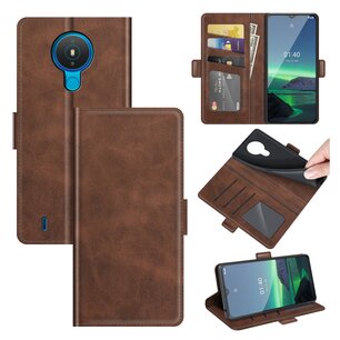 Nokia 1.4 Hoesje - MobyDefend Luxe Wallet Book Case (Sluiting Zijkant) - Bruin