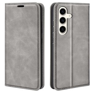 Samsung Galaxy S24 Plus (S24+) hoesje - Luxe Wallet Bookcase (Magnetische Sluiting) - Grijs