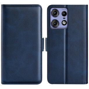 Motorola Edge 50 Pro Hoesje - MobyDefend Luxe Wallet Book Case (Sluiting Zijkant) - Blauw