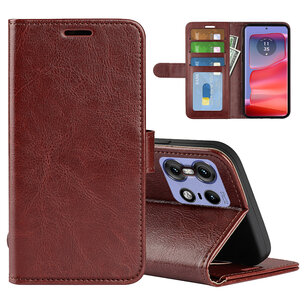 Motorola Edge 50 Pro Hoesje - MobyDefend Wallet Book Case (Sluiting Achterkant) - Bruin