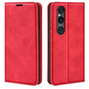 Sony Xperia 1 VI Hoesje - Luxe Wallet Bookcase (Magnetische Sluiting) - Rood