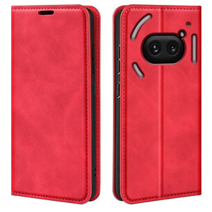 Nothing Phone (2a) Hoesje - Luxe Wallet Bookcase (Magnetische Sluiting) - Rood