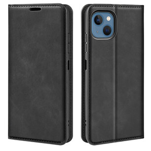 iPhone 14 Hoesje - Luxe Wallet Bookcase (Magnetische Sluiting) - Zwart