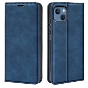 iPhone 14 Hoesje - Luxe Wallet Bookcase (Magnetische Sluiting) - Blauw