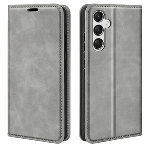 Samsung Galaxy A15 Hoesje - Luxe Wallet Bookcase (Magnetische Sluiting) - Grijs