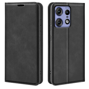 Motorola Edge 50 Pro Hoesje - Luxe Wallet Bookcase (Magnetische Sluiting) - Zwart