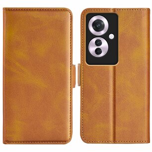 Oppo Reno 11F Hoesje - MobyDefend Luxe Wallet Book Case (Sluiting Zijkant) - Lichtbruin