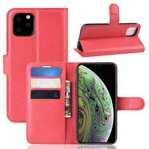 iPhone 11 Pro Hoesje - MobyDefend Kunstleren Wallet Book Case (Sluiting Voorkant) - Rood