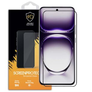 Oppo Reno12 Pro Screenprotector - MobyDefend Screensaver Met Zwarte Randen - Gehard Glas