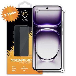 2-Pack Oppo Reno12 Pro Screenprotectors - MobyDefend Screensaver Met Zwarte Randen - Gehard Glas