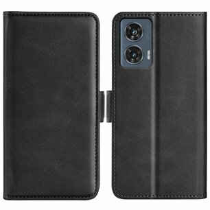 Motorola Edge 50 Fusion Hoesje - MobyDefend Luxe Wallet Book Case (Sluiting Zijkant) - Zwart