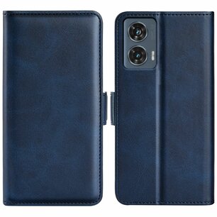 Motorola Edge 50 Fusion Hoesje - MobyDefend Luxe Wallet Book Case (Sluiting Zijkant) - Blauw