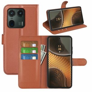 Motorola Edge 50 Ultra Hoesje - MobyDefend Kunstleren Wallet Book Case (Sluiting Voorkant) - Bruin