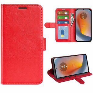 Motorola Edge 50 Fusion Hoesje - MobyDefend Wallet Book Case (Sluiting Achterkant) - Rood