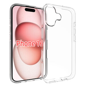 iPhone 16 Hoesje - MobyDefend Transparante TPU Backcover - Volledig Doorzichtig