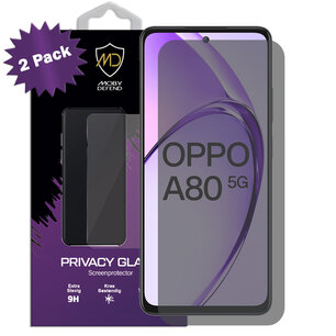 2-Pack MobyDefend Oppo A80 5G Screenprotectors - HD Privacy Glass Screensavers