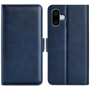 iPhone 16 Plus Hoesje - MobyDefend Luxe Wallet Book Case (Sluiting Zijkant) - Blauw