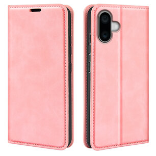 iPhone 16 Plus Hoesje - Luxe Wallet Bookcase (Magnetische Sluiting) - Roze