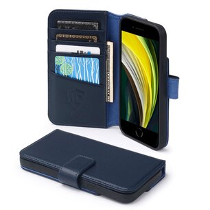 iPhone SE (2020/2022) / iPhone 7 / iPhone 8 Hoesje - Luxe MobyDefend Wallet Bookcase - Blauw