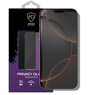 MobyDefend iPhone 16 Pro Max Screenprotector - HD Privacy Glass Screensaver