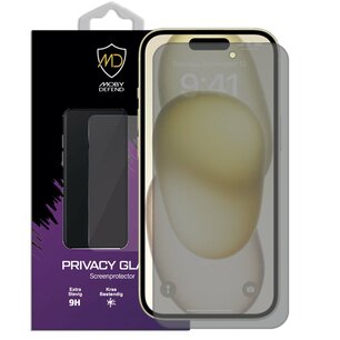 MobyDefend iPhone 15 Screenprotector - Matte Privacy Glass Screensaver