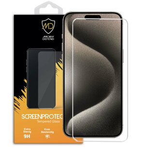 iPhone 15 Pro Max Screenprotector - MobyDefend Case-Friendly Screensaver - Gehard Glas