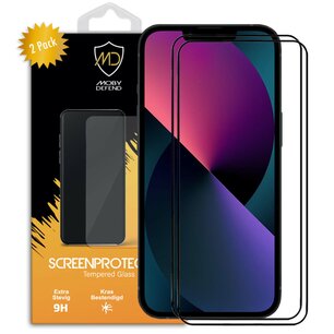 2-Pack iPhone 13 / iPhone 13 Pro Screenprotectors - MobyDefend Screensavers Met Zwarte Randen - Gehard Glas 