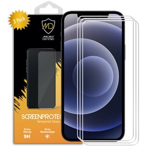 3-Pack iPhone 12 Mini Screenprotectors - MobyDefend Case-Friendly Screensavers - Gehard Glas