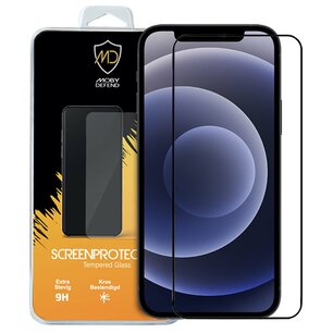 Apple iPhone 12 Mini screenprotector - MobyDefend Screensaver Met Zwarte Randen - Gehard Glas 