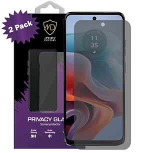 2-Pack MobyDefend Motorola Moto G34 Screenprotectors - HD Privacy Glass Screensavers