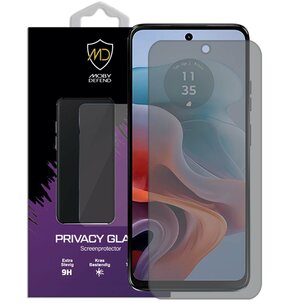 MobyDefend Motorola Moto G34 Screenprotector - Matte Privacy Glass Screensaver