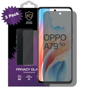 3-Pack MobyDefend Oppo A79 Screenprotectors - HD Privacy Glass Screensavers