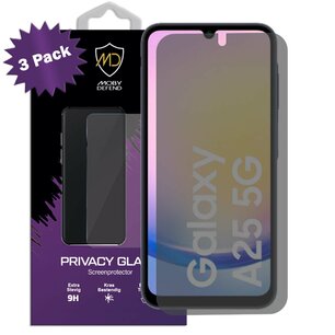 3-Pack MobyDefend Samsung Galaxy A25 Screenprotectors - HD Privacy Glass Screensavers