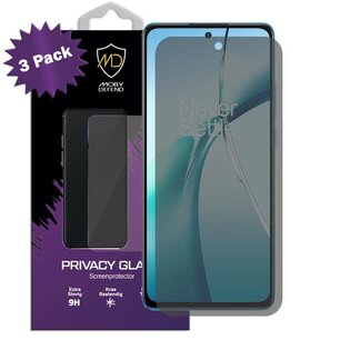 3-Pack MobyDefend OnePlus Nord CE 4 Lite Screenprotectors - HD Privacy Glass Screensavers