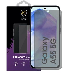 MobyDefend Samsung Galaxy A55 Screenprotector - Matte Privacy Glass Screensaver